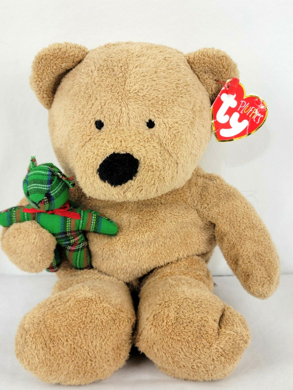 Ty Pluffies Beary Merry Christmas Bear w/mini bear Plush 2005 - w/tag